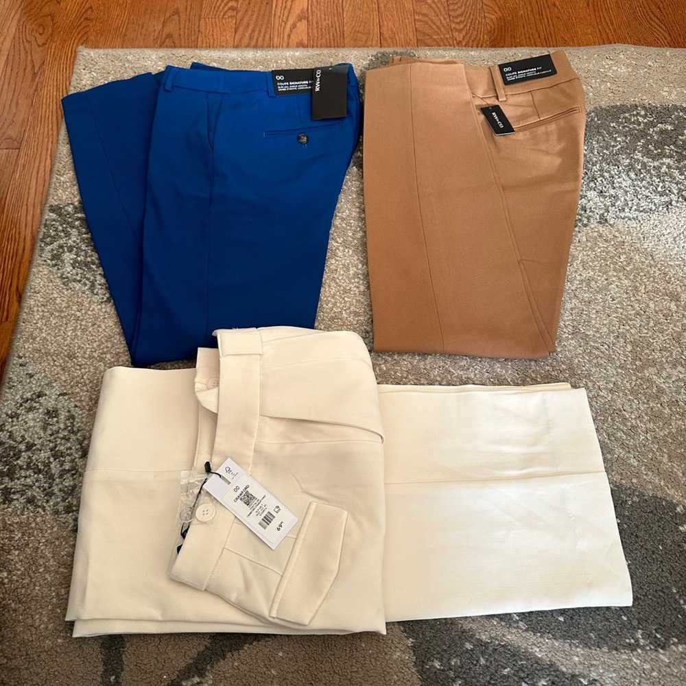 Lot 3 brand new dress pants - bulk clothing for keeping or reselling